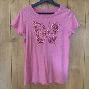 J.crew Girls' sequin butterfly graphic T-shirt